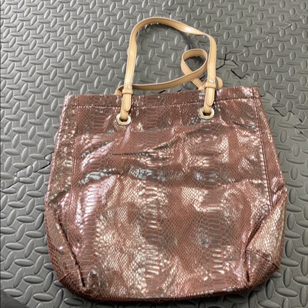 Merona brown snakeskin tote